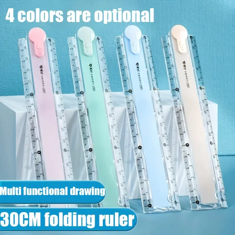 1pc，2pcs，4pcs Multi-functional folding ruler 4 colors are optional, the scale is clear, and the folding design is easy to carry Portable Measuring Tool Geometric drawing drawing folding ruler Multifunctional Stationery