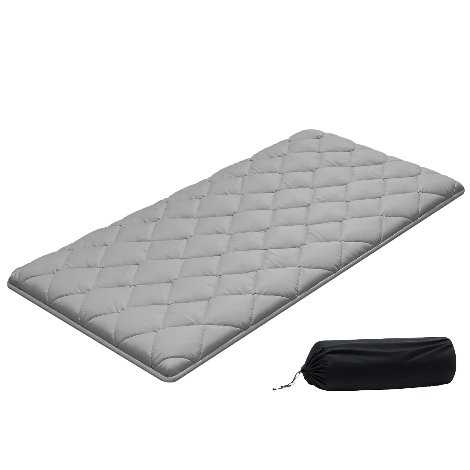 【SummerFinds】VEVOR Japanese Tatami Mat, Twin Size Foldable Futon Mattress with Storage Bag & Fastener, 9-Layer Ergonomic Design Floor Mat with Balanced Support, Durable, Easy to Store, 80x39x2.5in Gray for Sleeping, Camping, Dormitory, Yoga Mat, Drawstrin