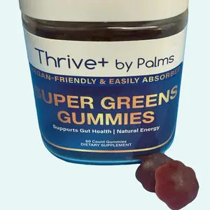 Thrive+ by Palms Super Greens Gummies - Mixed Berries - Supports Gut Health and Natural Energy Dietary Supplements 60 Gummies Healthcare Fitness