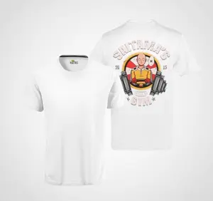 Mens Shirt Organic Cotton Saitama One Punch Man GYM Sports Fitness Bodybuilding BZZ