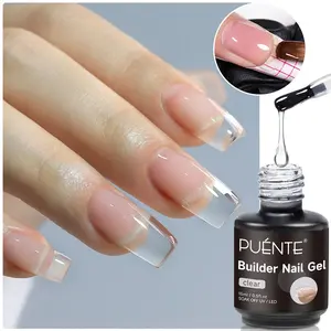PUENTE 15ML Builder nail gel clear Nail Gel Art For Quick Nail Extension Repair and Strengthening apex building nail gel soak off UV LED  long-lasting builder nail polish for Manicures at Home or Salon