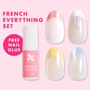 French Everything Press-on Set with Free Brush On Glue - Avery Woods Collection