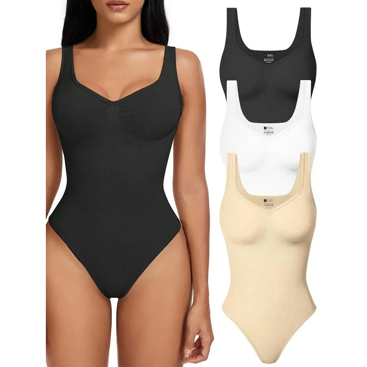 Women's Adjustable Spaghetti Strap Cami Bodysuit, Sports Bodysuit for Yoga Gym Workout, Basic Minimalist Womenswear, Summer Outfits