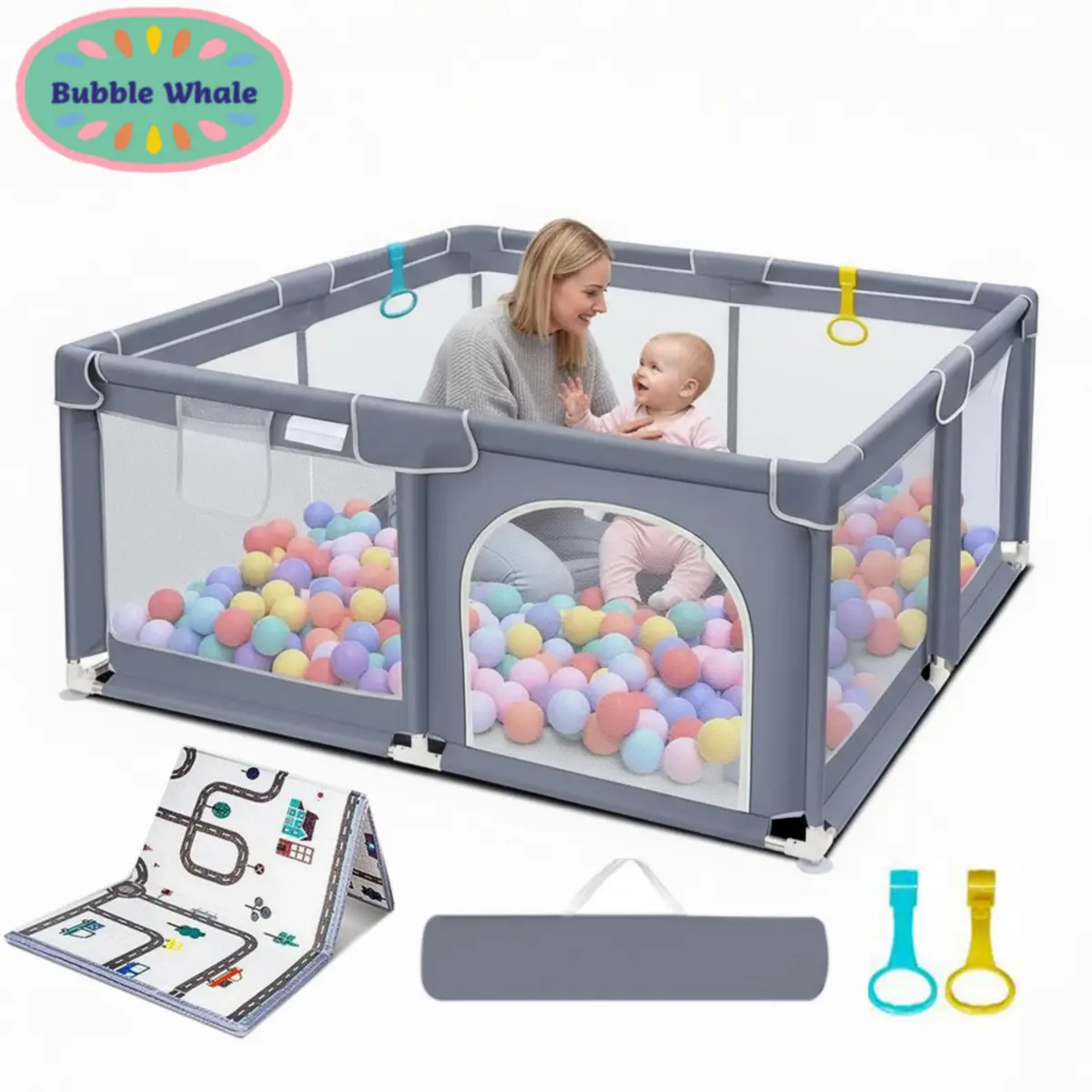 Baby Playpen with Anti-Slip Mat, Indoor&Outdoor Playard Kids Activity Center with Gate, Sturdy&Safety Baby Fence, for Infants & Toddlers Summer Sale, Portable Playpen For Babies, Abs