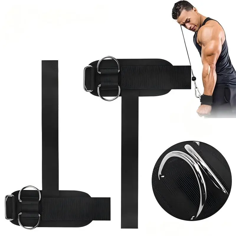 New Weight Lifting Straps With Cuffed D Ring for Free-Weight & Cable Training