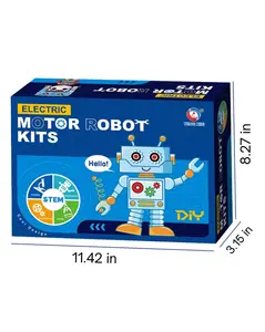 4-in-1 STEM Electric Motor Robot Kit for Kids Ages 6-12, DIY Building Science Toy, Educational Robotics Set with 4 Mini Robots, Engineering Learning Hands-On Project for Boys & Girls