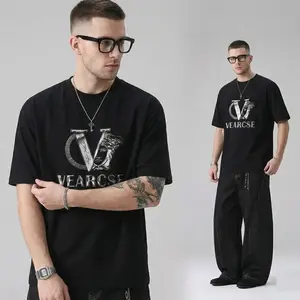 Silver Metal V Logo Statue Graphic Tee, Y2K Clothing Men, Outfits Going Out Outfit, Streetwear, 90s Vintage Tees, Oversized Trendy Tshirt, Drip Clothing, Summer Men Clothes, Vintage T Shirts, Good Graphic Tees, Fashion Men Clothes, Clothes for Men, Top