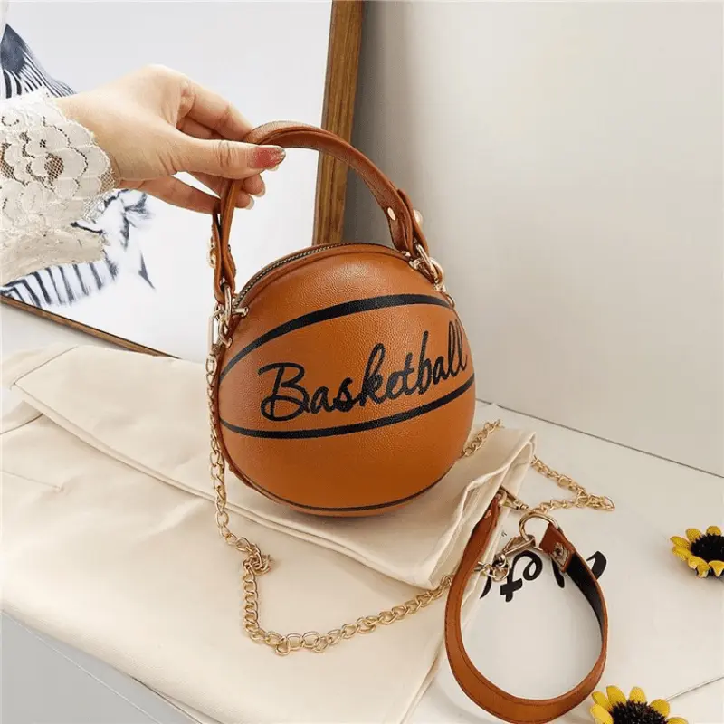 3 Hot-Selling  Ins Super Trendy Football Basketball Bag New Versatile Single-Shoulder Crossbody Korean Style Small Round Bag Women's Bag
