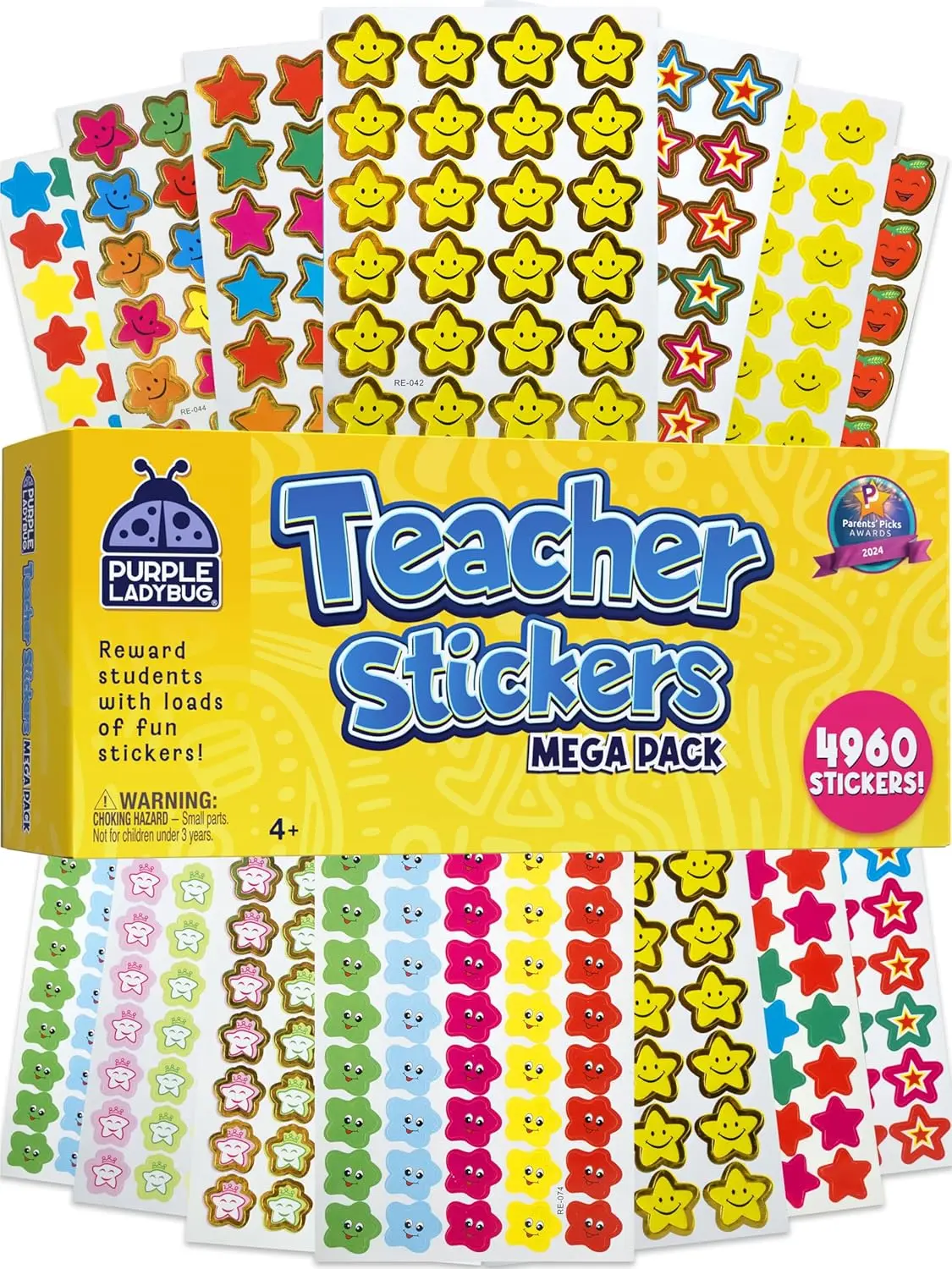Teacher Stickers for Students - 4960 Reward Stickers for Kids Classroom Supplies, Teacher Must-Haves for Classroom Reward Charts, Star, Back to School Gift