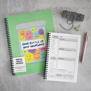 Don't Bottle Up Your Emotions Mental Health Journal - Daily Self Care Journal with Check-Ins, Resources, and Coloring