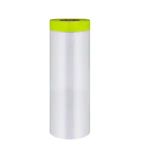 Tape and Drape Painters Tape and Plastic Film - 55in x 65ft Roll for Cars, Auto Body, Skirting and Frames