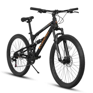 Bike  26-inch 24-Inch  mountain bike, steel frame body, rear shock absorber, front shock absorber, 21-speed mountain bike suitable for both men and women, touring bike High Performance Tire trek marlin 5