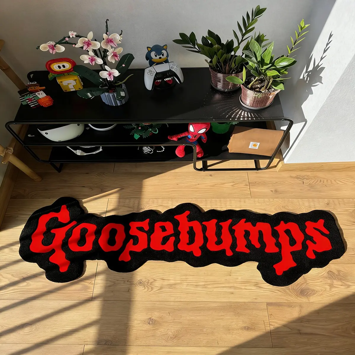 1 pcs, Bedroom bedside rug/mat, Goosebumps-themed rug, Home decorative rug, reflective fabric, Polyester rug, durable short pile, easy to clean, Suitable for indoor living room, bedroom, Low Pile Rugs, Household Decorative Rug