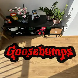 1 pcs, Bedroom bedside rug/mat, Creative Goosebumps-themed rug, Home decorative rug, Laundry room decoration mat, reflective fabric, durable short pile, easy to clean, Suitable for indoor living room, bedroom, Low Pile Rugs, Household Decorative Rug