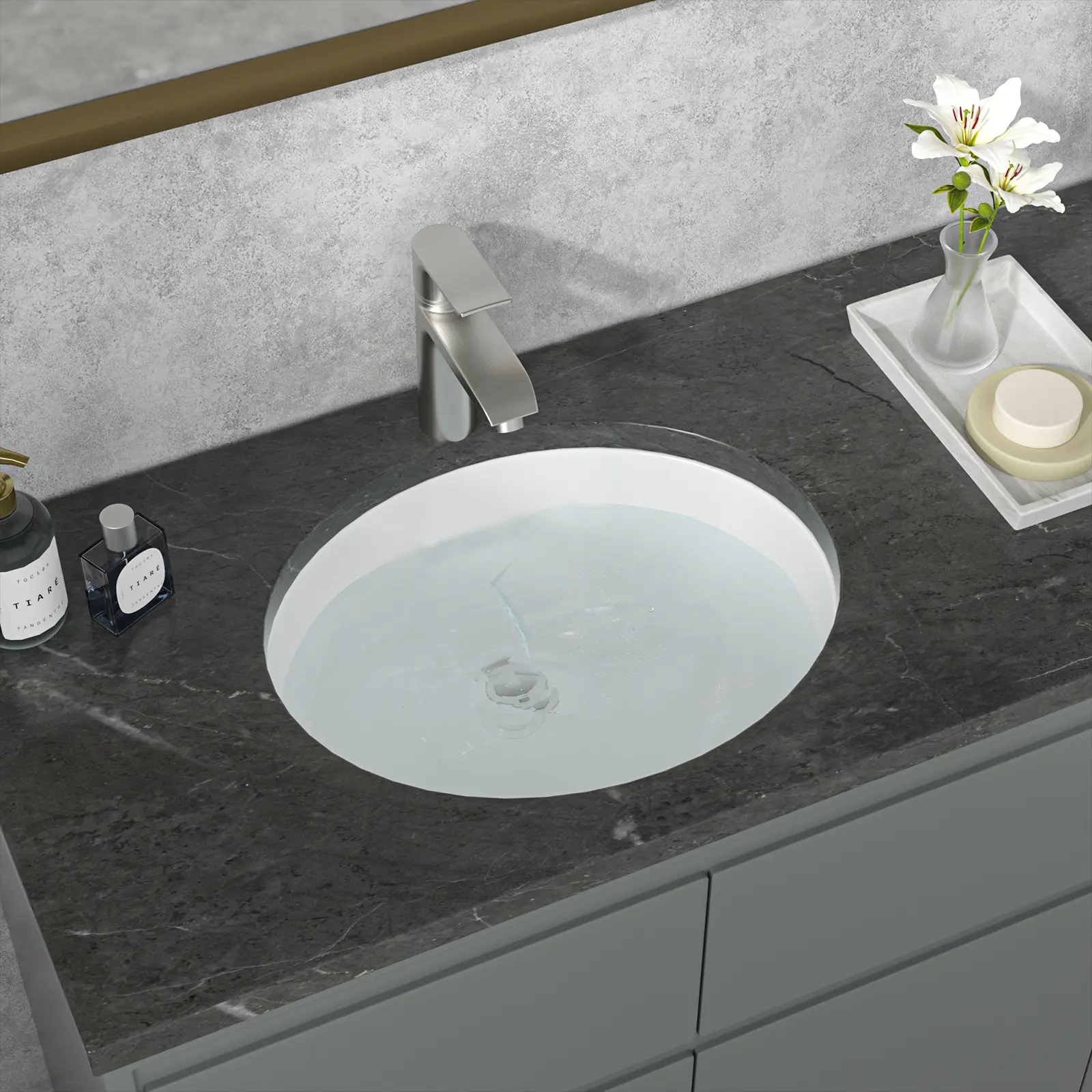 Sarlai 18.3 x 15 Inch Undermount Ceramic Bathroom Sink Oval Bathroom Vanity Sink White Ceramic Vessel Sink with Overflow Hole