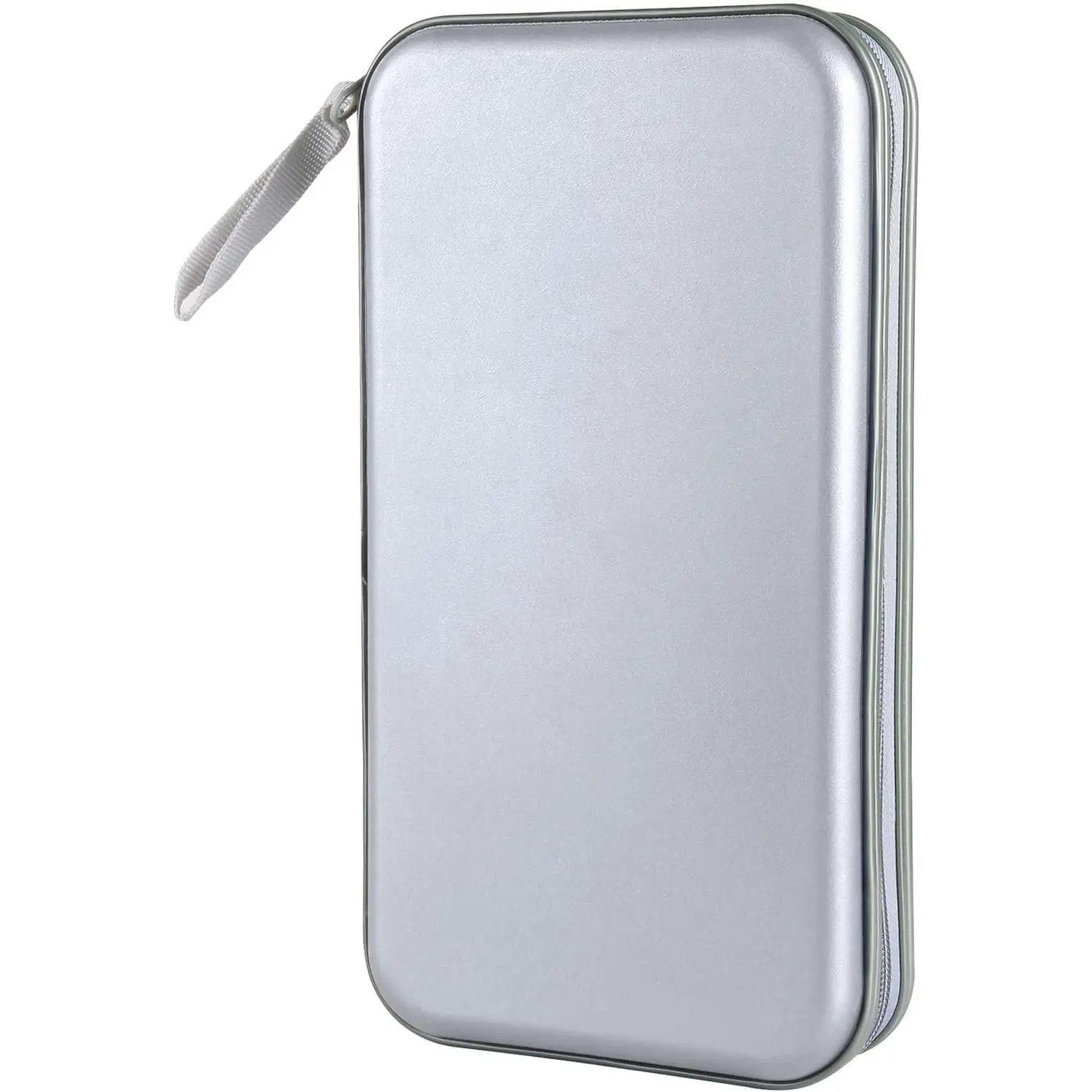 CD Case, DVD Case Holder 96 Capacity Hard Plastic CD DVD Disc Cases Storage Binder Wallet for Car Home Office Travel (Grey)