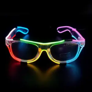 Glow in the Dark Multi-Color LED EL Wire Light-Up Glasses