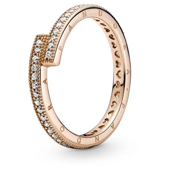Pandora Rose Sparkling Overlapping Ring 189491C01-60