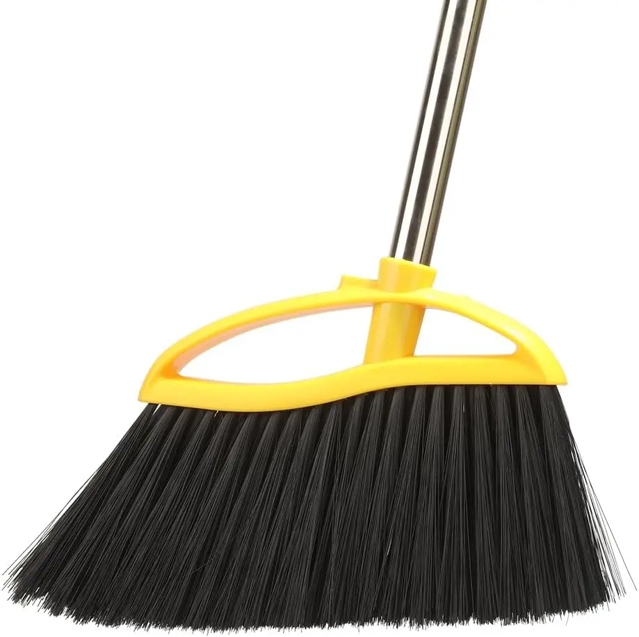 Soft Bristles Broom Indoor Angle Broom with Long Handle Soft Floor Sweeping Brooms Kitchen Broom upgrade Black