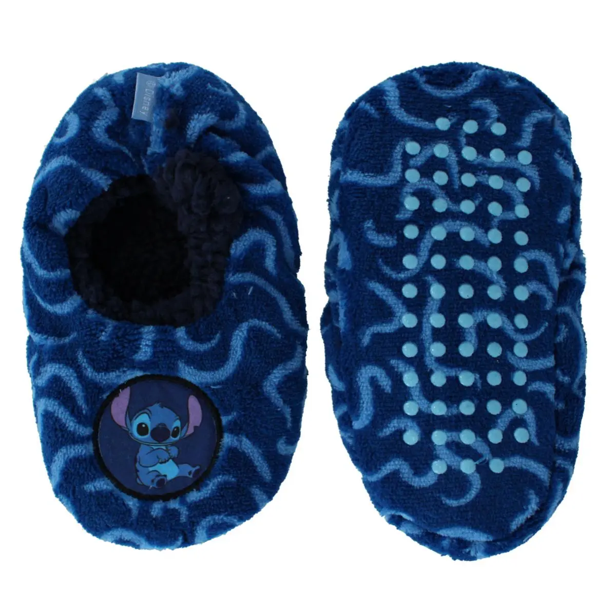 Textiel Trade Kids' Disney Lilo & Stitch Cozy Fleece Round Toe Graphic Anti-Slip Home Slippers for Boys