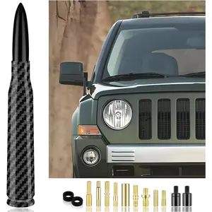 Car Bullet Antenna with 13 Car Antenna Replacement Accessories,Truck Antenna Decoration Compatible with Chevrolet Dodge Toyota GMC Jeep Ford (Black)