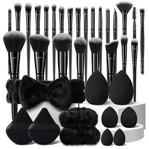 Luxury 36-Piece Brush Kit - Beauty Tools Set, Makeup Brushes, Sponges, Triangle Puffs, Headband & Wristbands Luxury 36-Piece Brush Kit - Beauty Tools Set, Makeup Brushes, Sponges, Triangle Puffs, Headband & Wristbands