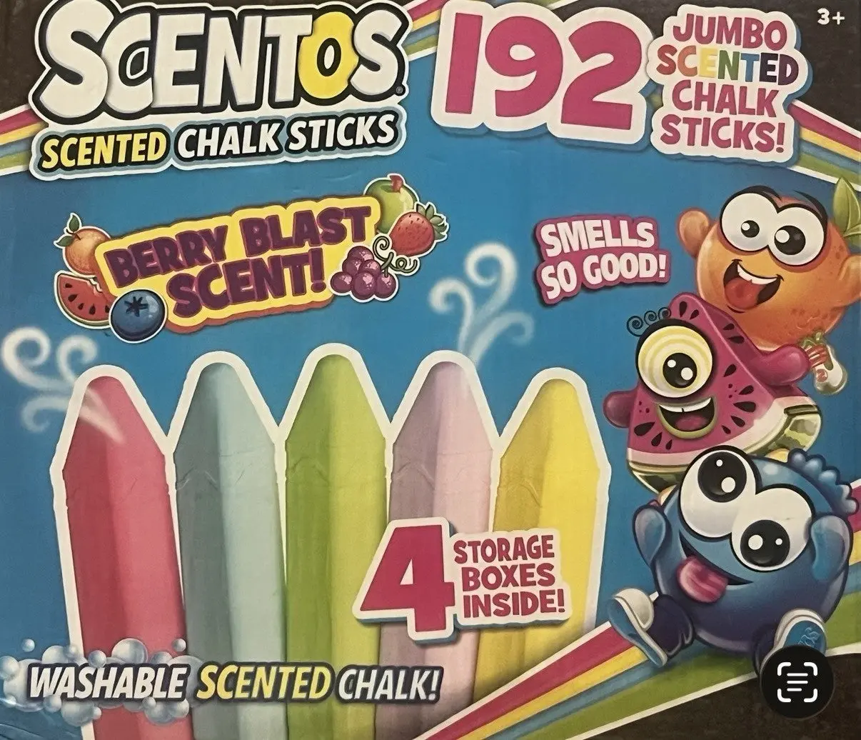 SIDEWALK CHALK 192 Piece! Chalk Scentos Sticks Washable Bold Berry Blast Scent