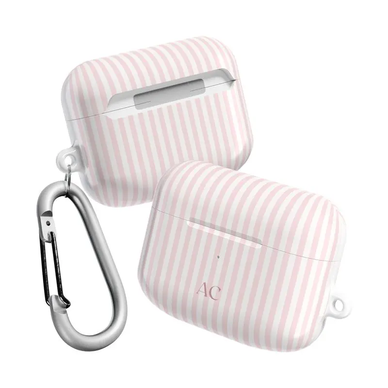 Personalized Stripe Airpod Case Gold Custom Initials Covers Spiritual Protection for AirPods Pro 2 & Gen 1/2/3/4 Gift for Her