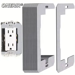 ONERIR 20 Pcs Metal Wall Plate Spacers Recessed 1P+N Design Electrical Outlet Leveling Shims Industrial Grade Non-Slip Switch Plate Spacers for Standard Electrical Boxes Sturdy Durable Home Improvement Hardware - Socket Holder