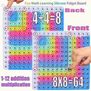 2-in-1  Double sided Math Learning Toy, Math Learning Tools – Addition + Multiplication Bubble Board | Hands-On Sensory Learning | Fun Educational Gift for Kids
