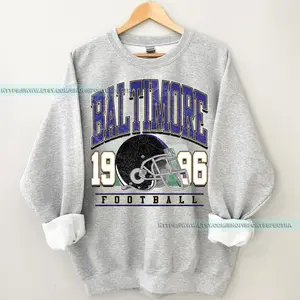 [Sale Up To 50%] Baltimore Football Vintage Sweatshirt, Retro Raven Crewneck, Oversized Football Sweatshirt, Baltimore Football Fan Gift, Gift For Fan, Trendy USA Cotton Fabric