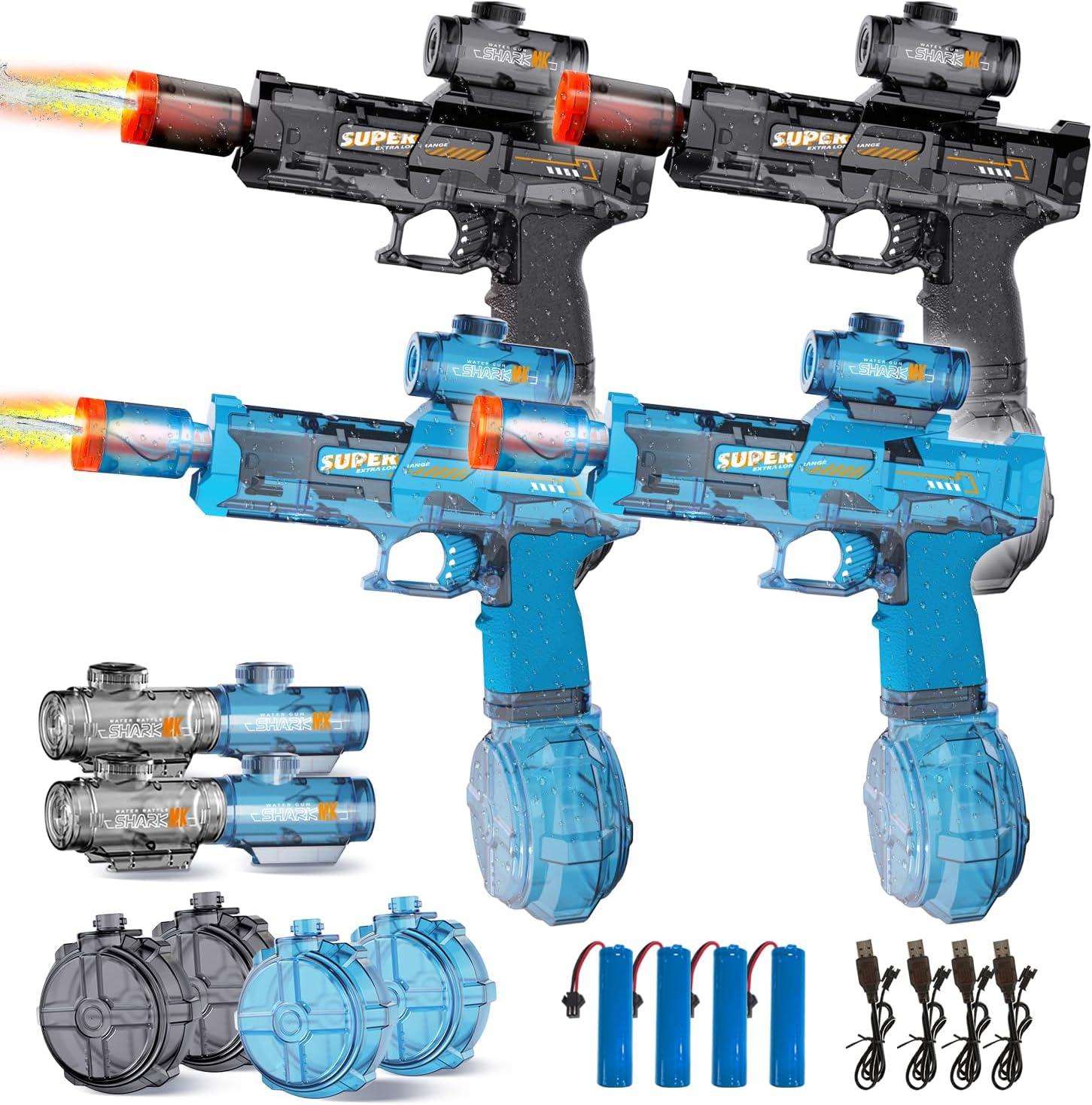 Luminous Flame Effect Electric Water Blaster, High-Speed Continuous Firing Auto Squirt Gun, 320cc Large Capacity & 32 FT Range, Ultimate Summer Outdoor Fun Toy