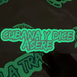 Cubana y Dice Asere Fluorescent Car Sticker - Vibrant Cuban Culture Decal for Car Windows, Waterproof, Easy Application, Night Visibility, Unique Design, Anti-Scratch Decorative Adhesive
