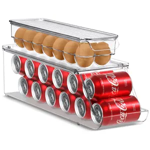 Sorbus Soda Can Organizer for Refrigerator & Egg Holder Set
