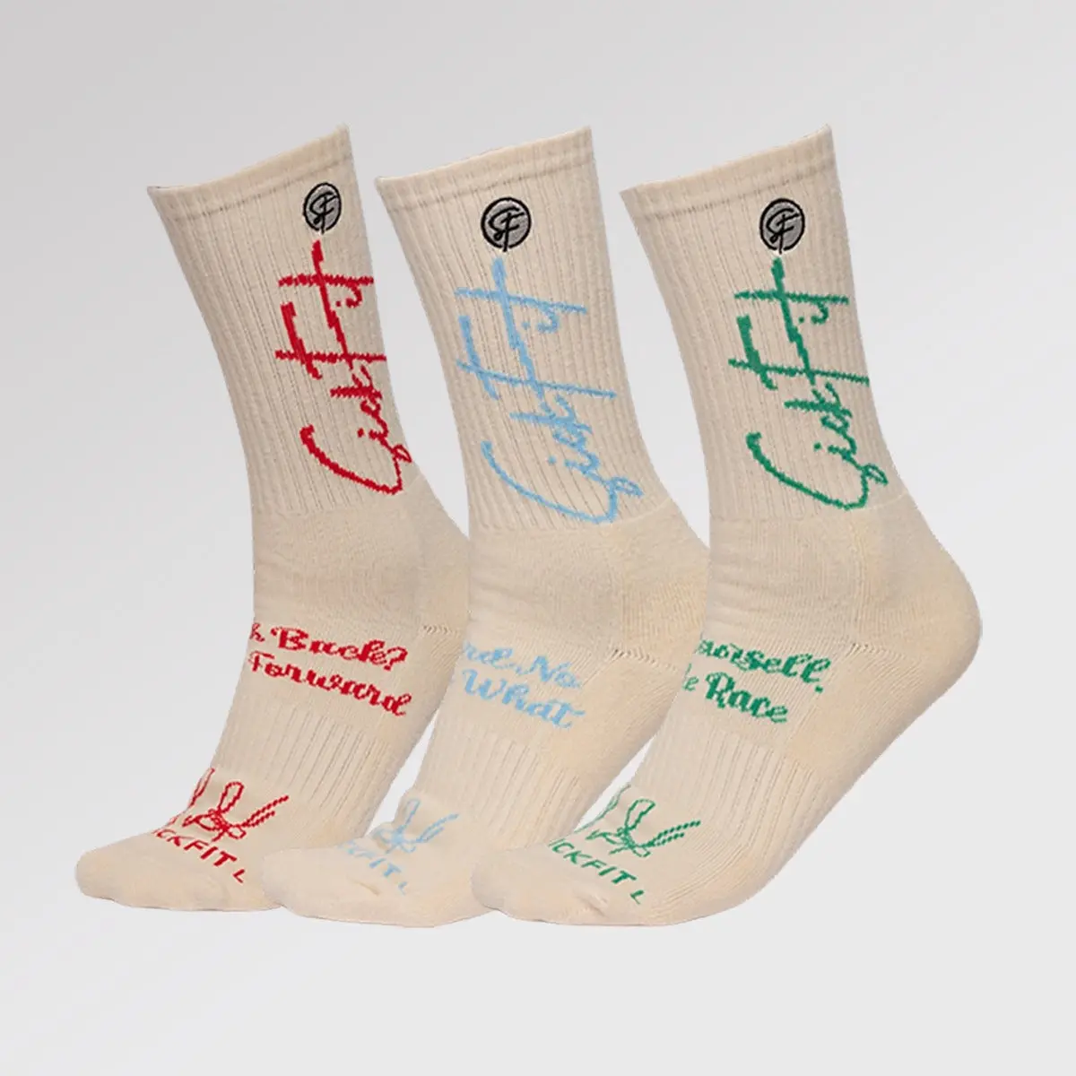 SickFit Crème Compression Socks (15-18 mmHg) – 3-Pack Crew Set