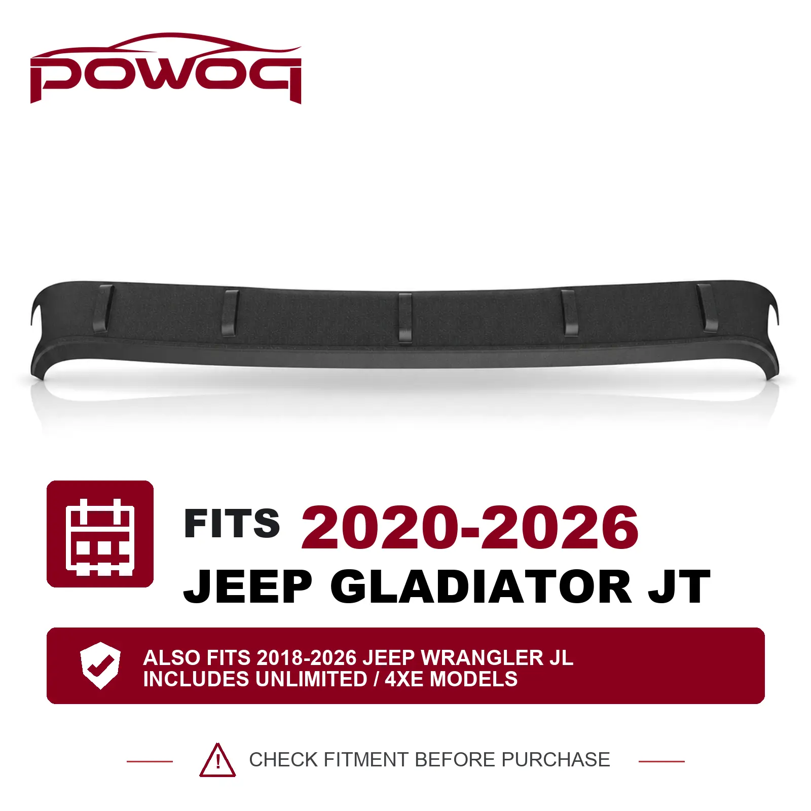 [Fits 20-26 Gladiator JT & 18-26 Wrangler JL] Hood Deflector Compatible with Jeep  Hood Protector Wrangler JL Shield TPE Deflector Replacement for 2020-2026 Jeep Gladiator JT Accessories
