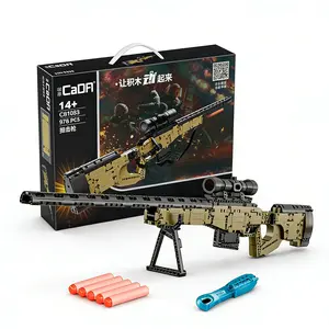 44.5in High Fidelity Rubber Band Blaster Building Block Set, 978-Piece Large Classic Structure STEM DIY Assembling Toy, Tactical Stress Relief Gift for Ages 12+, Blasters