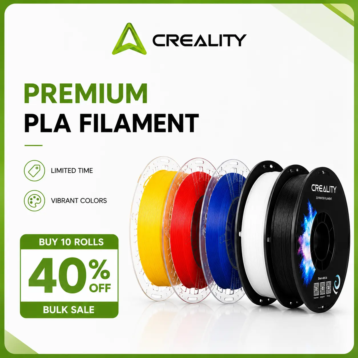 Creality 1.75mm 3D Printer Filament 1KG, Spoolless PLA PETG Silk TPU ABS PC Carbon, Glow in the Dark & Starry Colors for FDM Printers Creality 1.75mm 3D Printer Filament 1KG, Spoolless PLA PETG Silk TPU ABS PC Carbon, Glow in the Dark & Starry Colors for FDM Printers