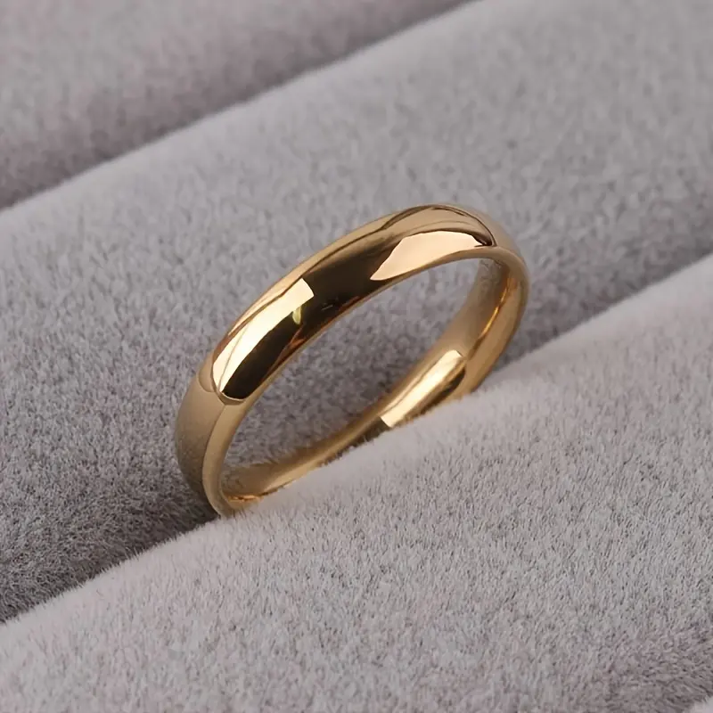 Men's Fashion Simple Style Jewelry 4mm Wide Luxury Stainless Steel Engagement Wedding Ring - For Men - Suitable for Weddings & Special Occasions - Perfect Gift for Him moval  engagement  ring