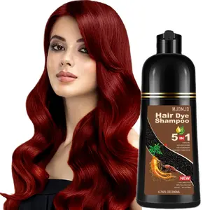 5 in 1 Red Wine Hair Color Shampoo,Quick Acting Hair Dye,New Portable Mini,Experience Pack,200 ML,Effectively Cover Gray Hair,With Ginger And Ginseng Extracts,Suitable for all Both Male And Female,Easy to carry,Haircare Unisex Formula
