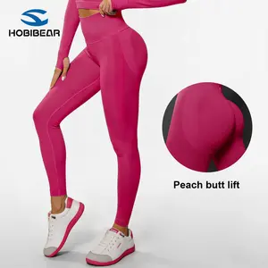 HOBIBEAR Women's Seamless High-Waisted Yoga Leggings - Seamless Sculpt, Shaping, Skinny Yoga Bottoms, Bottom Lifting, Tummy Control, Stretchy All-Seasons Activewear for Gym, Running, Seamless Sculpt Leggings