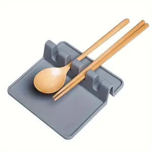 1pc Silicone Utensil Rest With Drip Pad, Suitable For Multiple Utensils, Heat Resistant, Spoon Rest And Spoon Rest, Kitchen Utensil Holder For Home Stove, Spoon, Long Handle, Tongs And More, Kitchen Items, Kitchenware