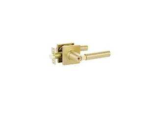 Emtek 5123.KLSUS4.KNUS10B.RH Select Key in Lever , Keyed , Modern Rectangular Rosette , Key in L-Square Stem , Knurled Handle , RH
