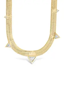 Brecken Stationed CZ Herringbone Necklace