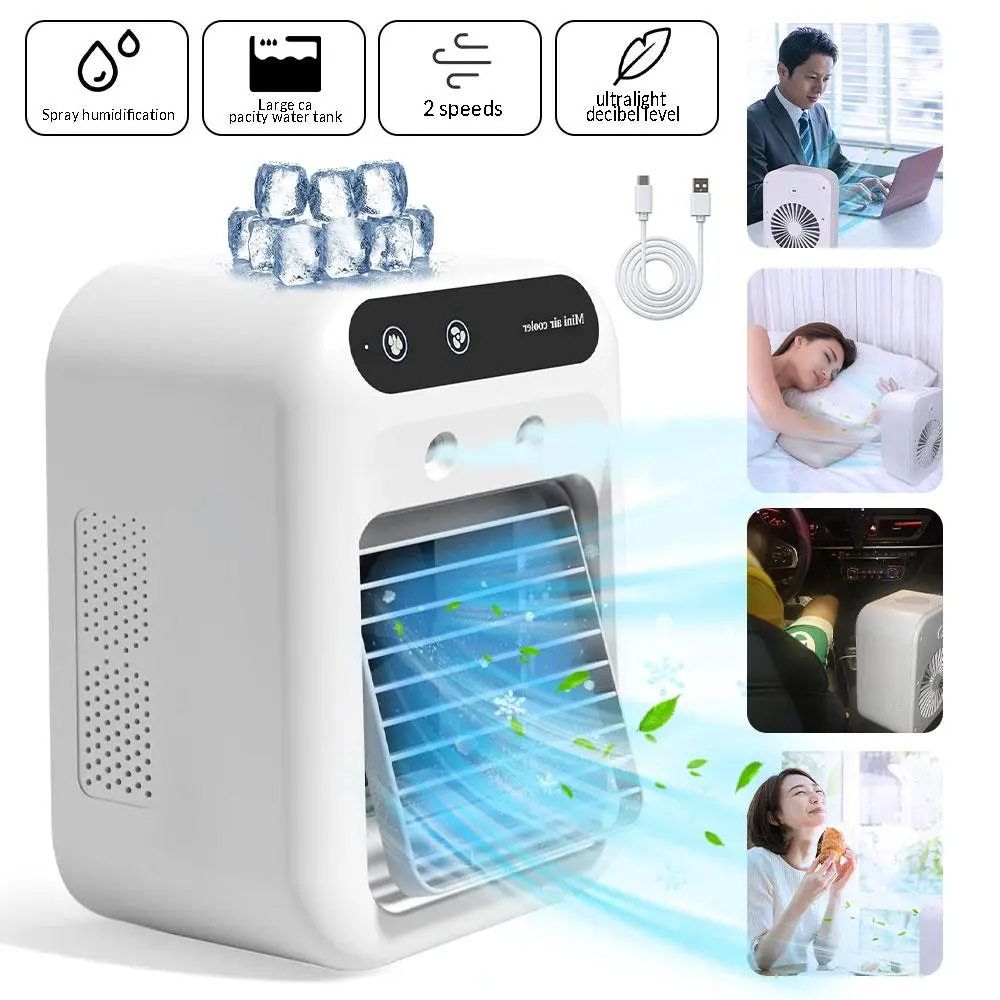 【BackToSchool】 Cooling Fan Portable Air 3-in-1 Fan with 2 Mist Speeds – Personal Mist Cooler for Bedroom, Office & Camping Fan 2026,dorm essentials,home essentials