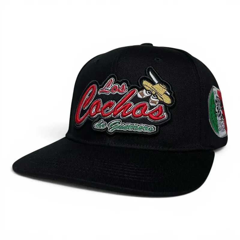 Mexico Los Cochos de Guerrero Embroidered Baseball Cap, Snapback, Flat Brim Flat Brimmed Cap Flat Bill Hat