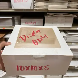 5 Pack- 10” White dessert Boxes