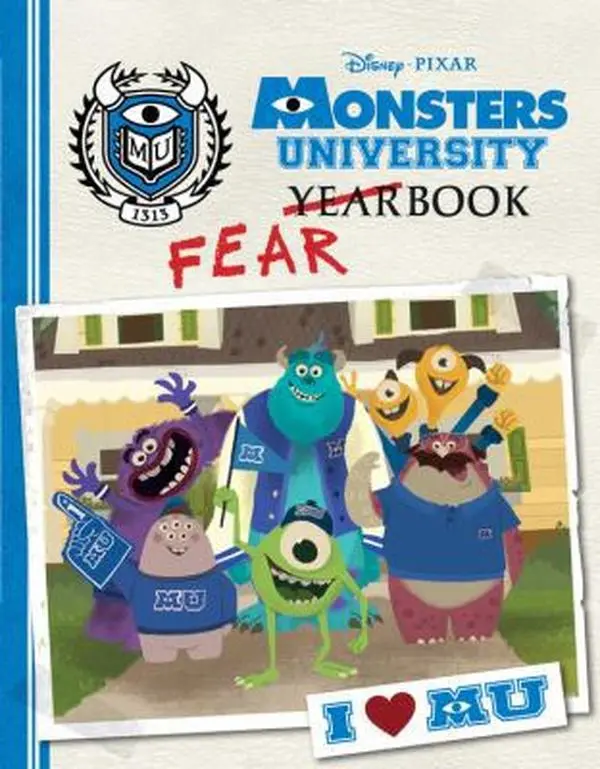 Used Monsters University Fearbook Yearbook - Pixar Disney Enterprises Inc. Hardcover, 80-Page, Class Clown Themed, English Language, School Educational Supplies Adverts Included, Cartoon