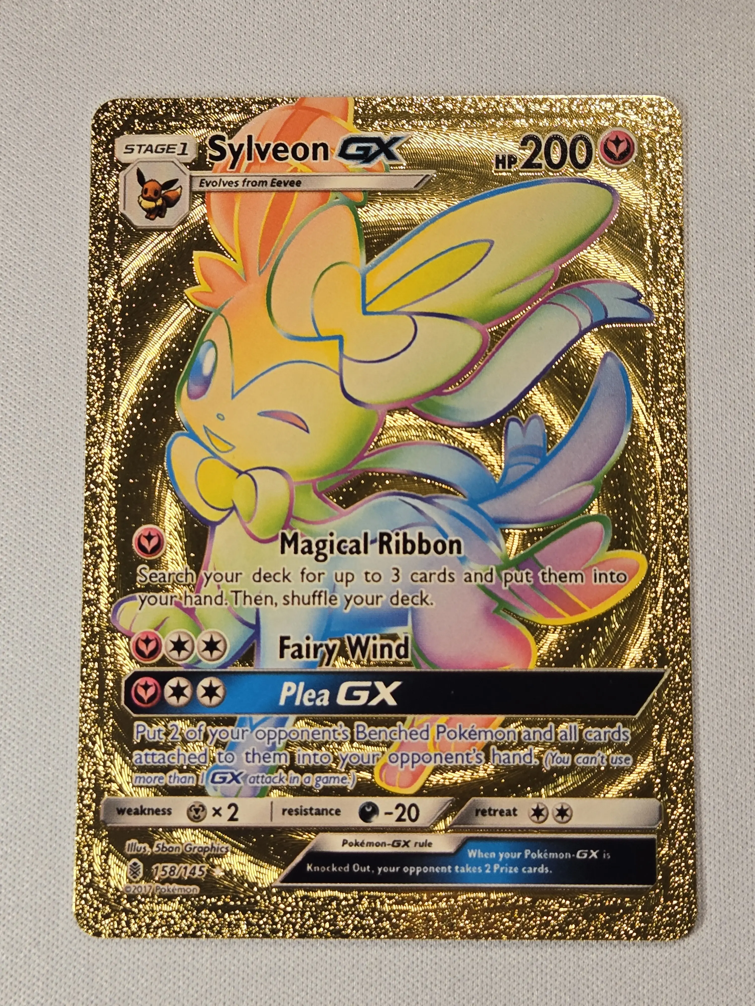 Rainbow Sylveon Gold Foil fan art card
