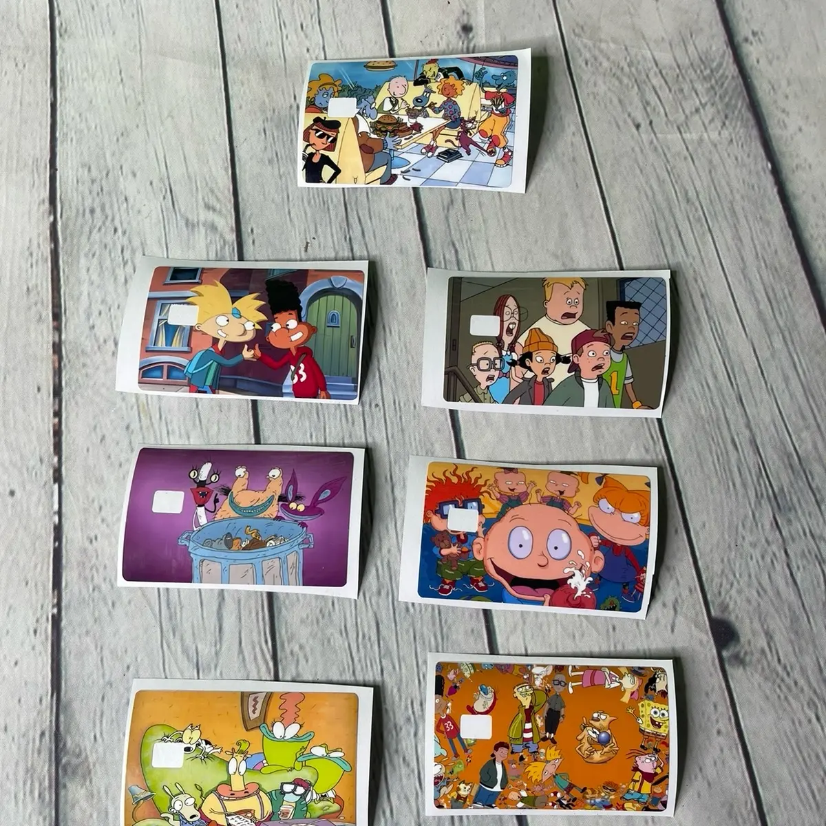 90s cartoon credit cards skin sticker decal